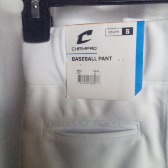 Champo Baseball Pants Youth S Belt Loops Snap Zipper White - Picture 10 of 11